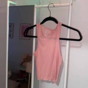 Pink ribbed tank top